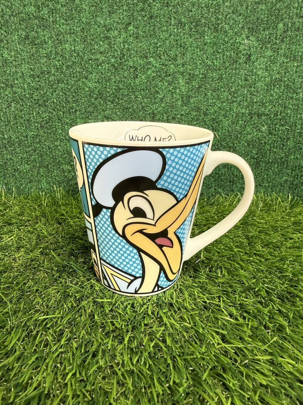Disney Donald Duck & Daisy Comic Strip Pop Art Mug "WHO ME?" Contemporary Coffee